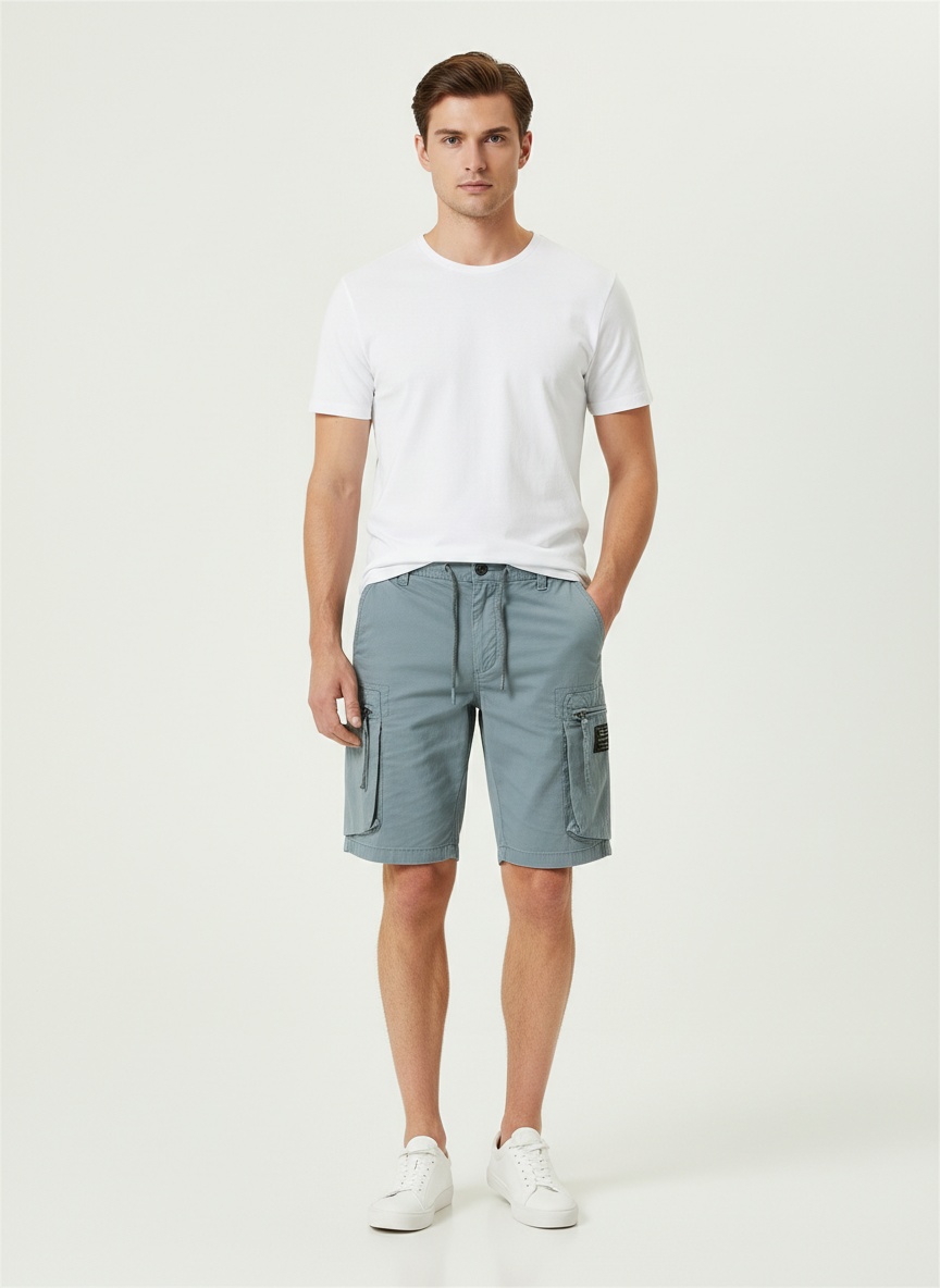 Vintage Herren-Cargoshorts mit mehreren Taschen und lockerer Passform für sommerliche Freizeitkleidung