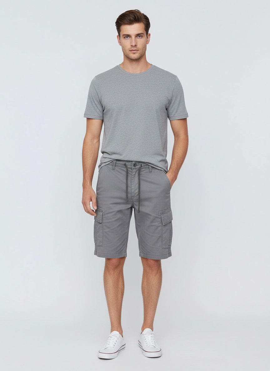 Pantalones cortos cargo funcionales de estilo retro para hombre para uso informal de verano.