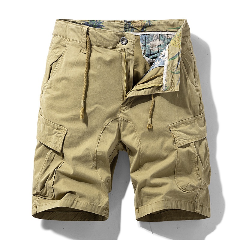 Pantalones cortos cargo funcionales de estilo retro para hombre para uso informal de verano.