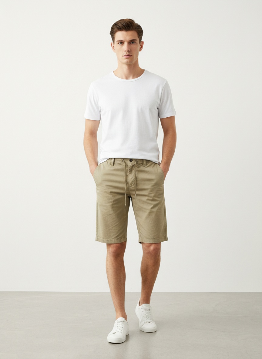Minimalistische, leichte Vintage-Cargoshorts für Herren aus Stretchmaterial für lässige Sommerkleidung