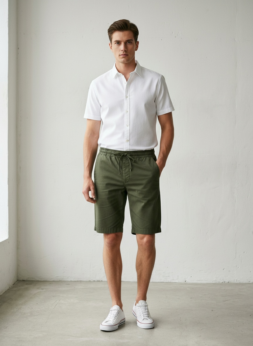 Minimalistische, leichte Vintage-Cargoshorts für Herren aus Stretchmaterial für lässige Sommerkleidung