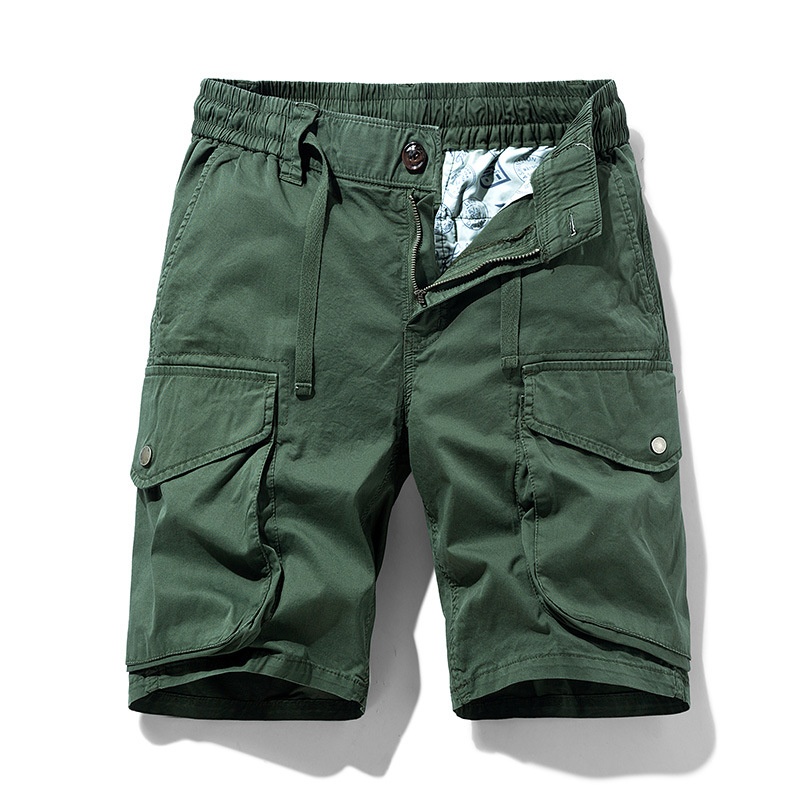 Vintage Relaxed Fit Multi-Pocket Men's Cargo Shorts for Summer Casual Wear