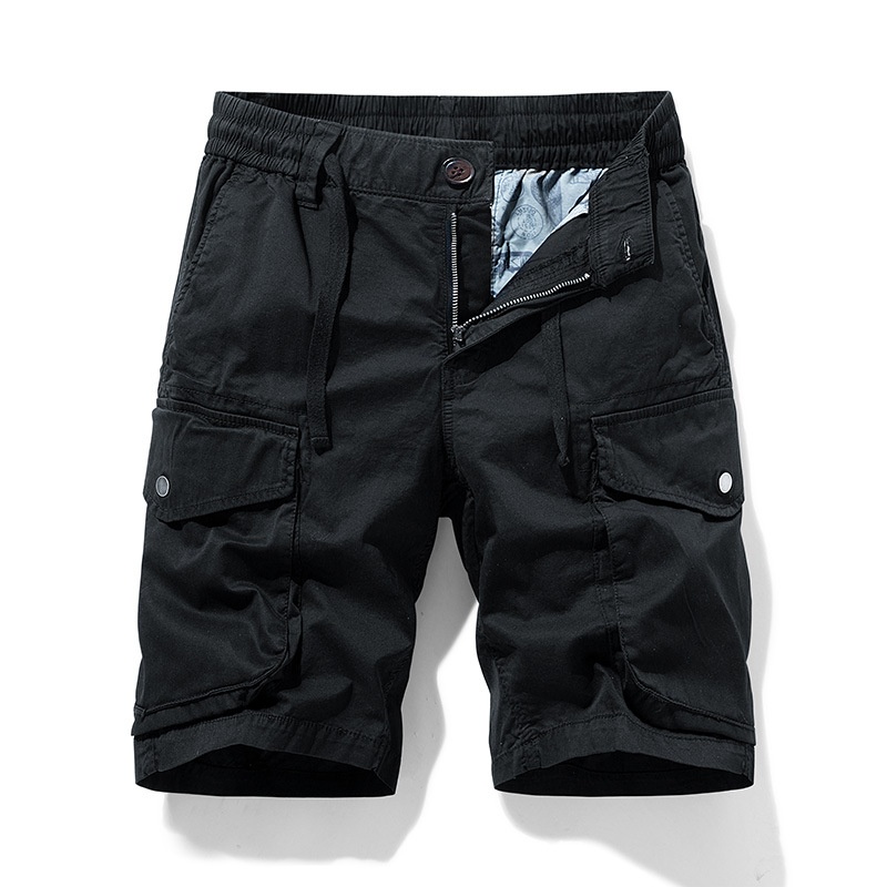 Vintage Relaxed Fit Multi-Pocket Men's Cargo Shorts for Summer Casual Wear