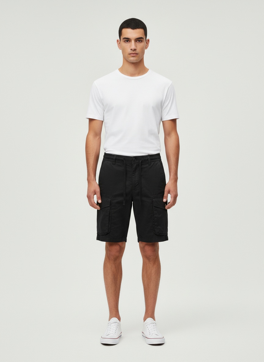 Vintage Relaxed Fit Multi-Pocket Men's Cargo Shorts for Summer Casual Wear