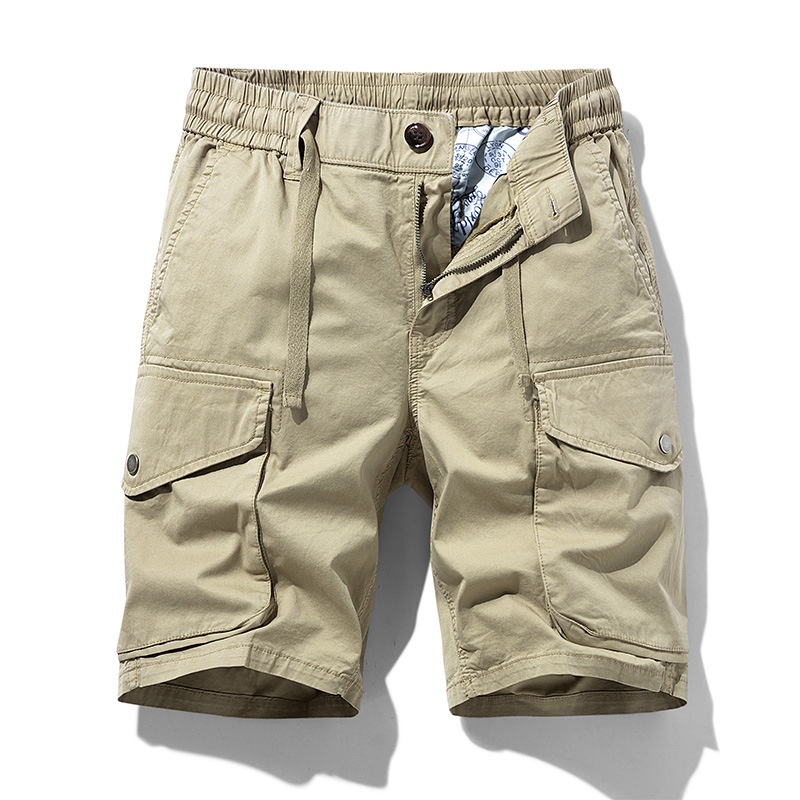 Vintage Relaxed Fit Multi-Pocket Men's Cargo Shorts for Summer Casual Wear