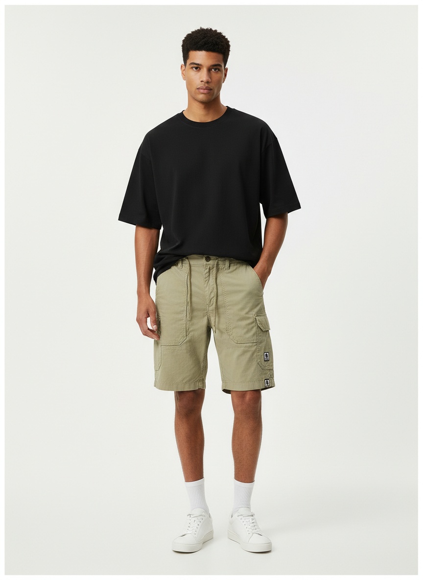 Retro Lightweight Breathable Men's Cargo Shorts for Summer Outdoor Wear