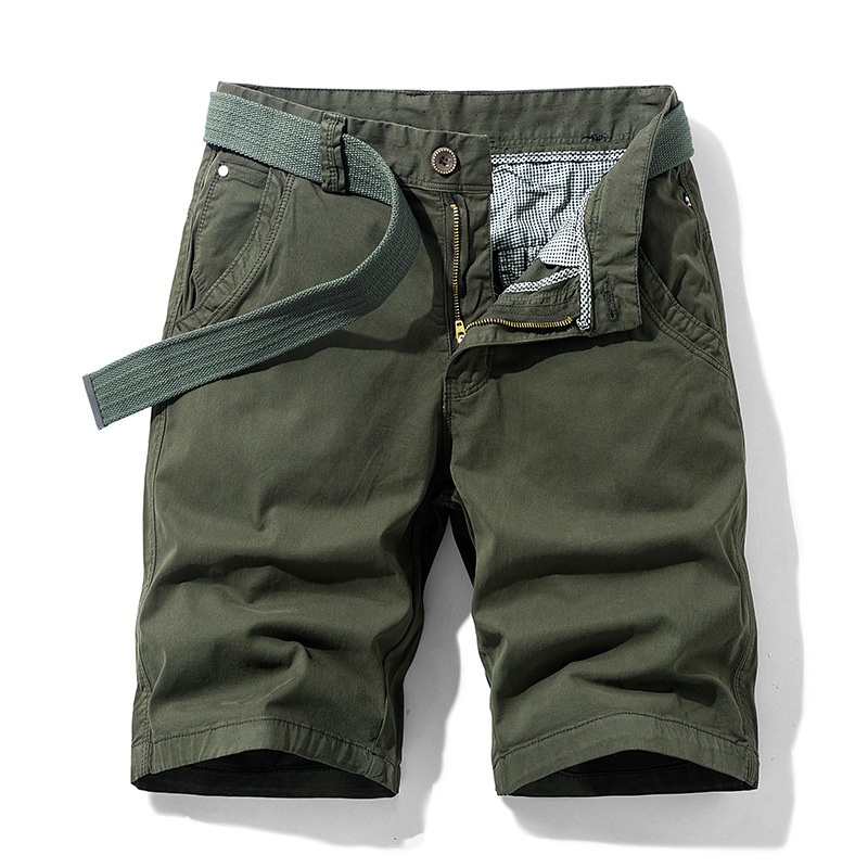Retro Minimalist Men's Cargo Shorts for Summer Casual Wear  (Belt Not Included)