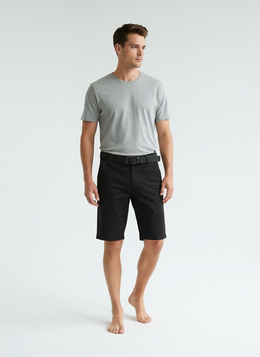 Retro Minimalist Men's Cargo Shorts for Summer Casual Wear  (Belt Not Included)
