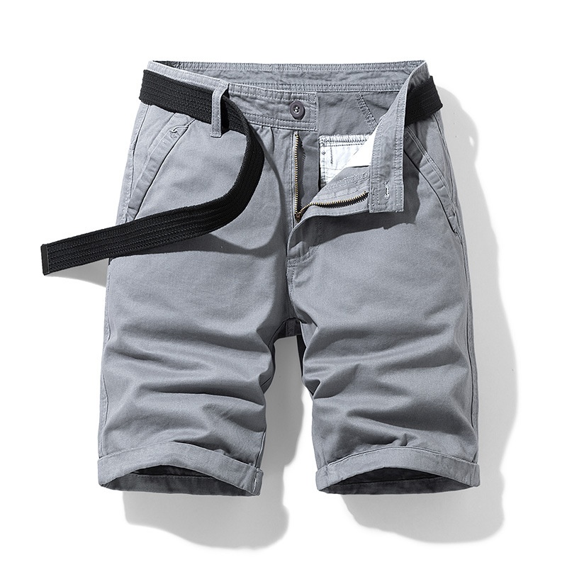 Shorts cargo minimalistas de corte relajado para hombre, ideales para uso informal de verano (cinturón no incluido)