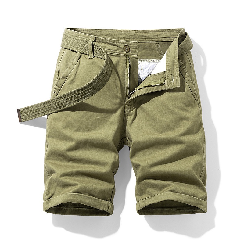Shorts cargo minimalistas de corte relajado para hombre, ideales para uso informal de verano (cinturón no incluido)