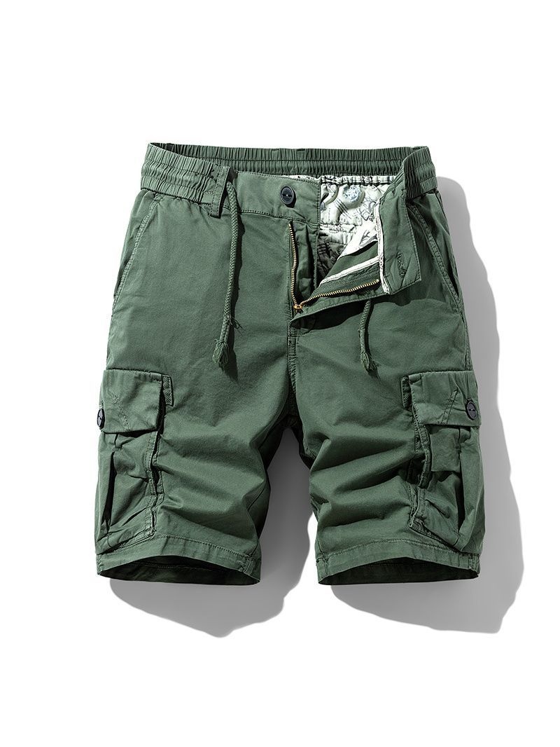 Pantalones cortos cargo holgados con múltiples bolsillos para hombre, ideales para el verano.