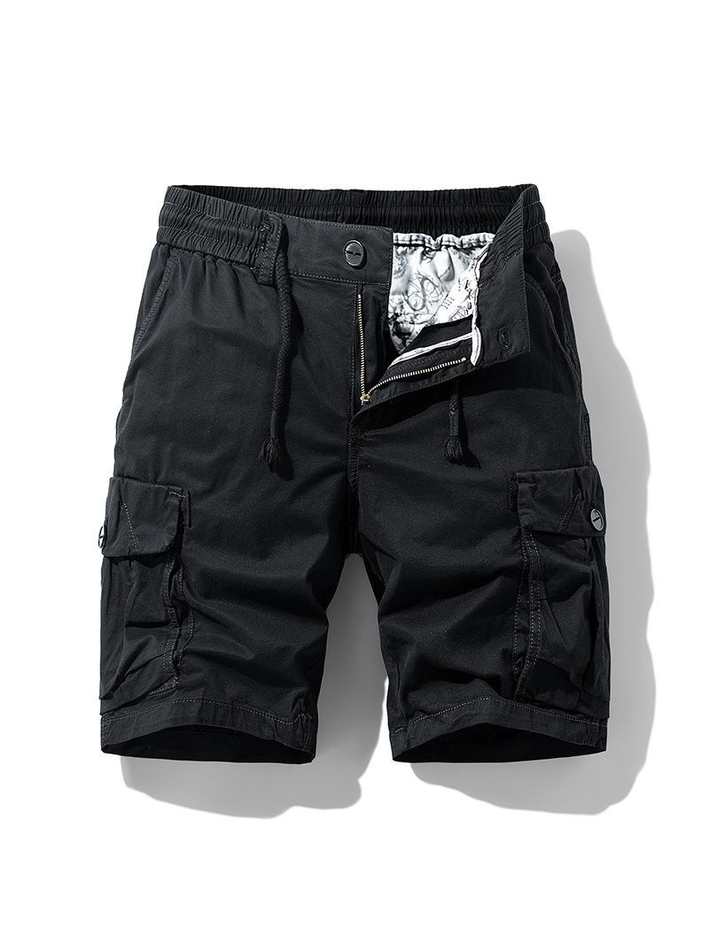 Pantalones cortos cargo holgados con múltiples bolsillos para hombre, ideales para el verano.