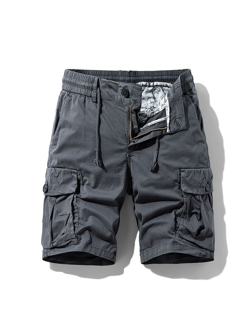 Pantalones cortos cargo holgados con múltiples bolsillos para hombre, ideales para el verano.