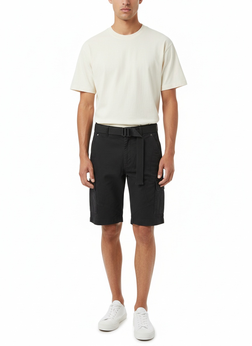 Pantalones cortos cargo elásticos, versátiles y casuales de verano para hombre (cinturón no incluido)