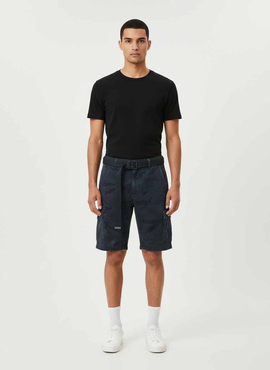 Lässige Herrenshorts mit Camouflage-Muster für den Sommer (Gürtel nicht enthalten)