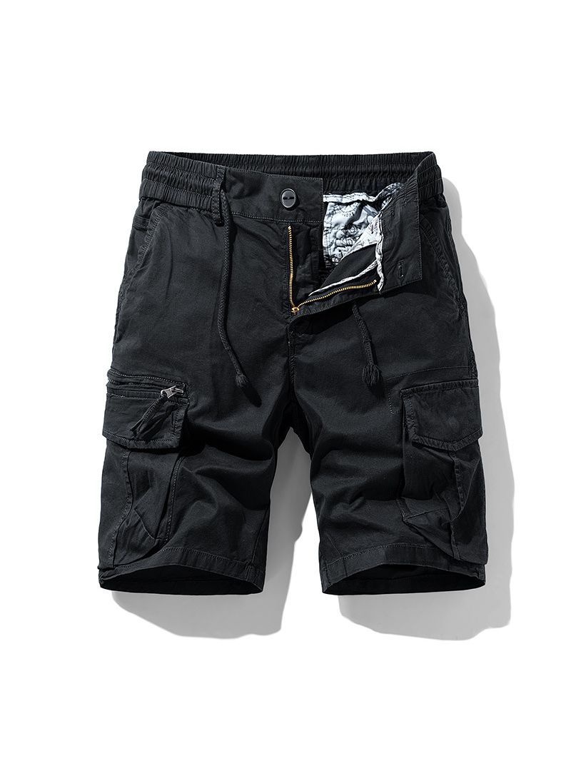 Pantalones cortos cargo estilo vintage con múltiples bolsillos para hombre, para uso informal de verano.