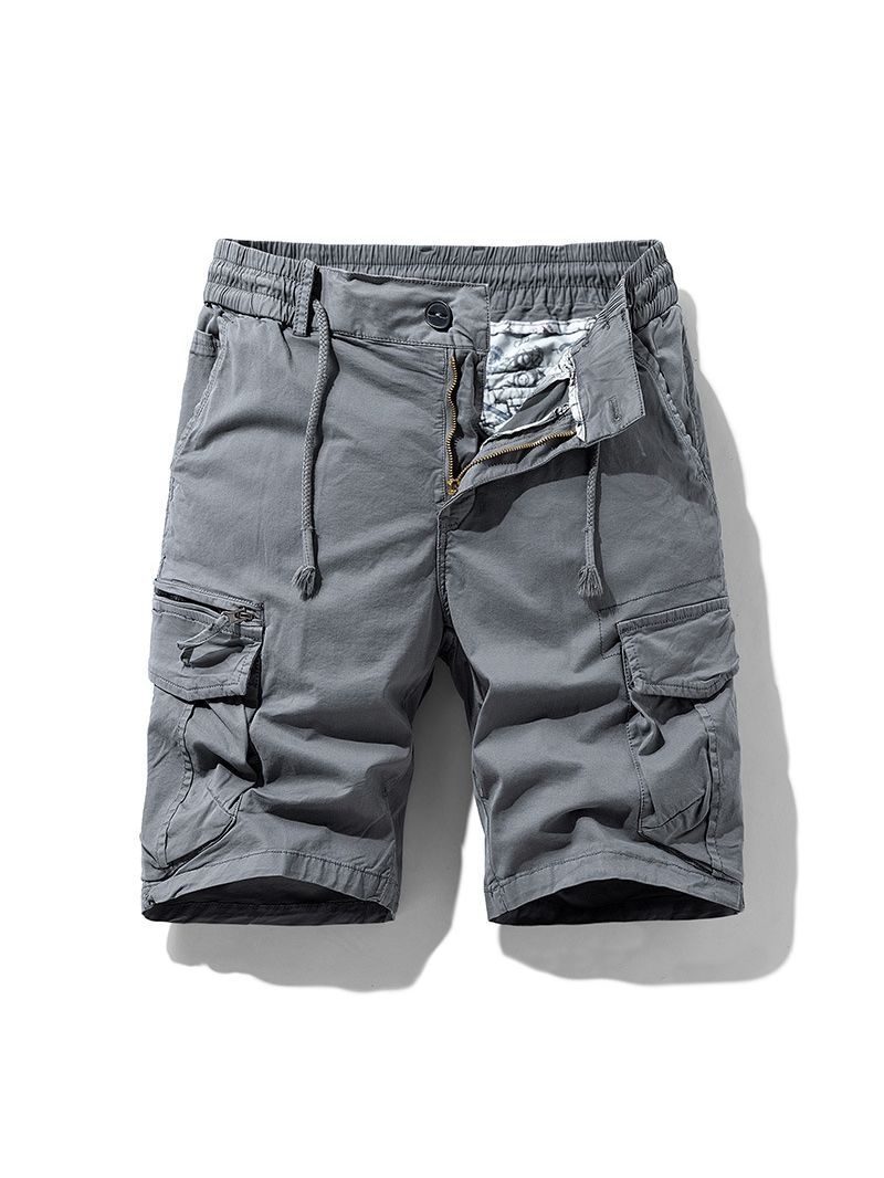 Pantalones cortos cargo estilo vintage con múltiples bolsillos para hombre, para uso informal de verano.