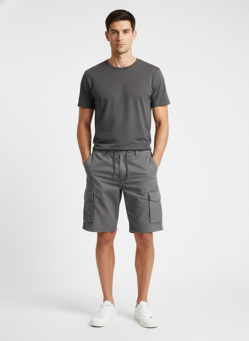Pantalones cortos cargo estilo vintage con múltiples bolsillos para hombre, para uso informal de verano.