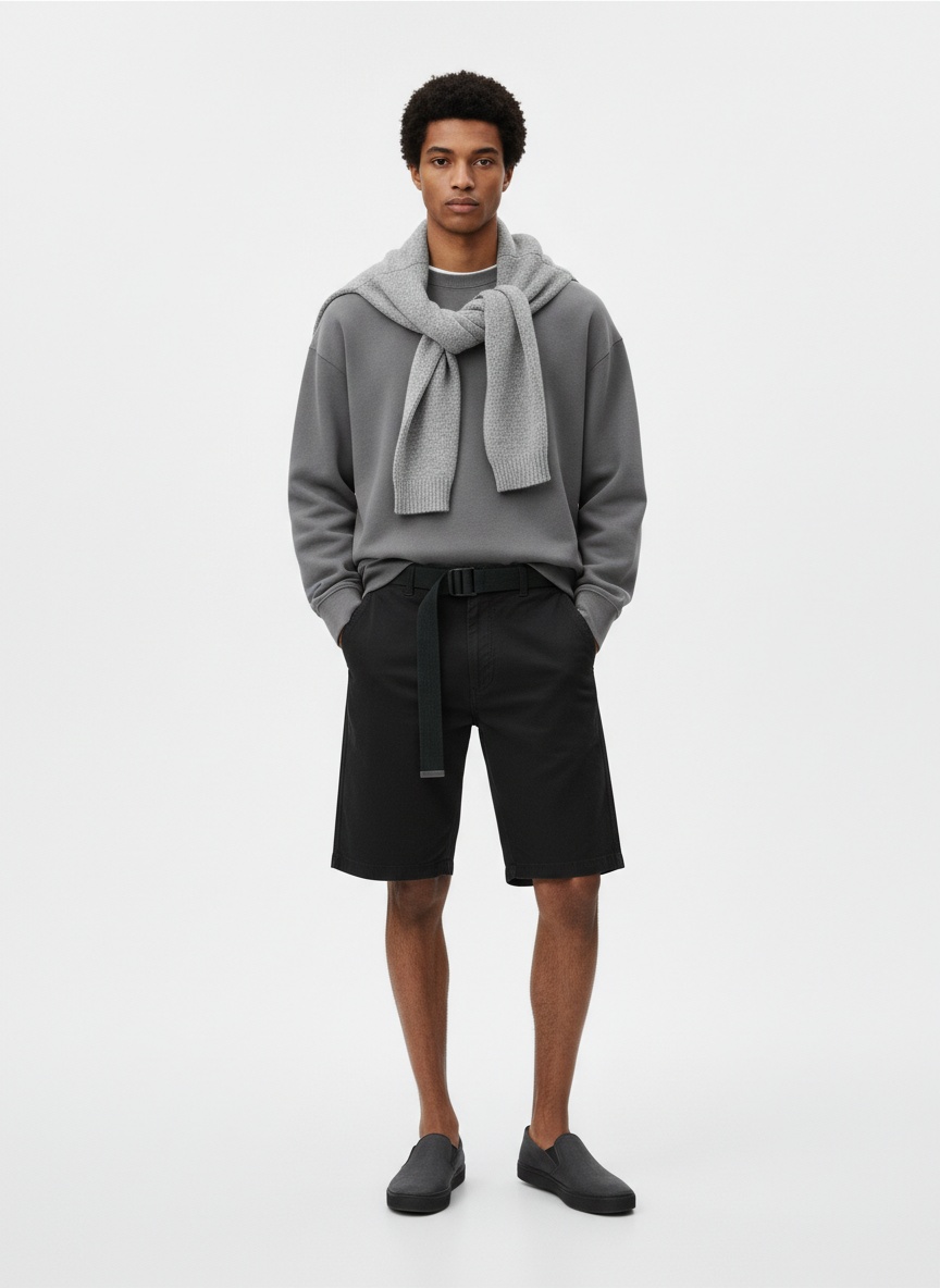 Pantalones cortos cargo de verano para hombre, de corte holgado, para uso casual versátil (cinturón no incluido)