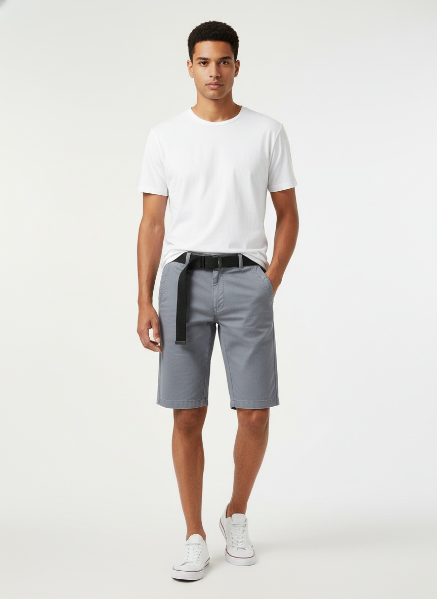 Pantalones cortos cargo de verano para hombre, de corte holgado, para uso casual versátil (cinturón no incluido)