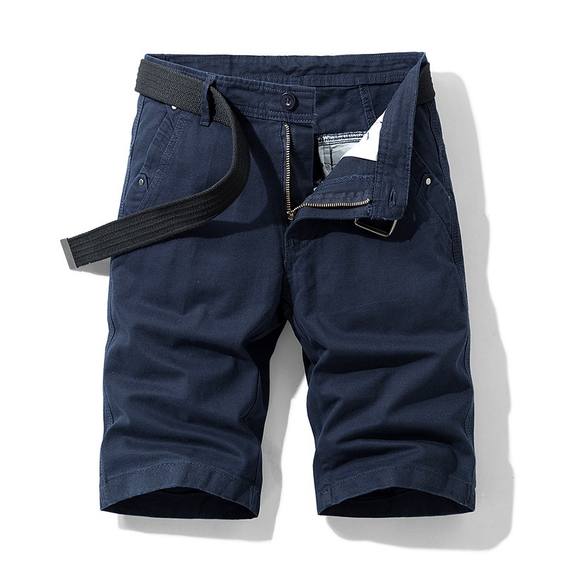 Pantalones cortos cargo de verano para hombre, de corte holgado, para uso casual versátil (cinturón no incluido)