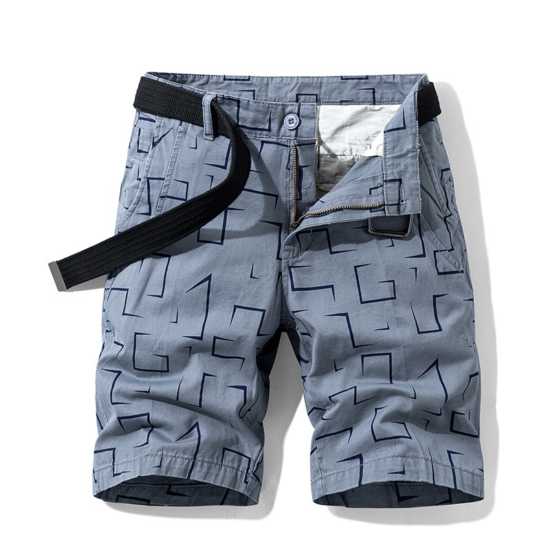 Pantalones cortos cargo a rayas para hombre, ideales para uso informal en verano (cinturón no incluido).