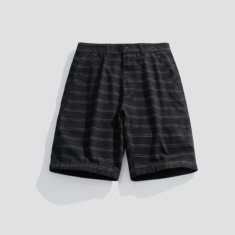 Pantalones cortos cargo holgados a rayas para hombre para uso informal de verano