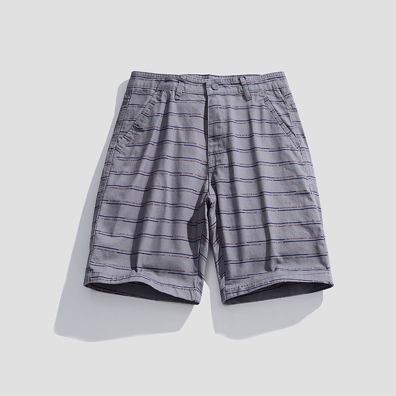 Pantalones cortos cargo holgados a rayas para hombre para uso informal de verano