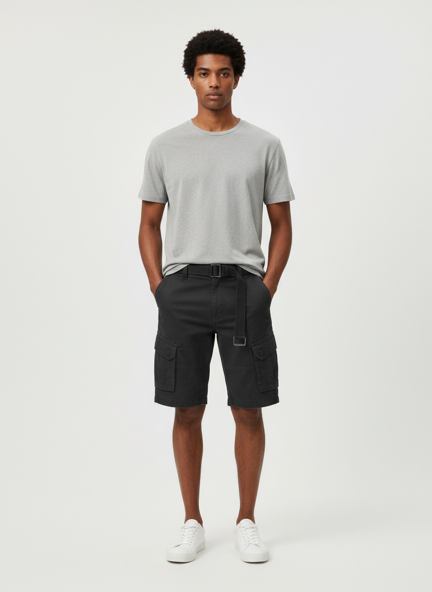 Pantalones cortos cargo tácticos retro multibolsillos para hombre para verano (cinturón no incluido)