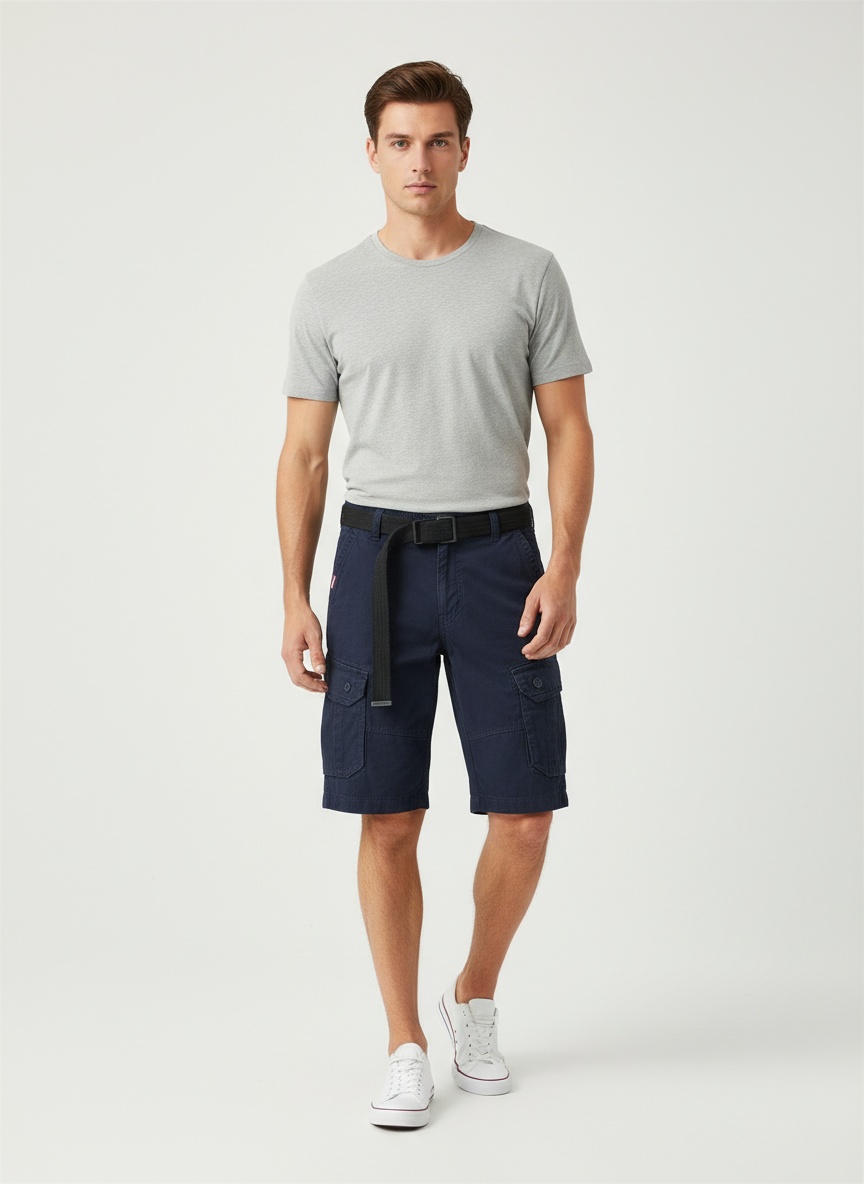 Pantalones cortos cargo tácticos retro multibolsillos para hombre para verano (cinturón no incluido)