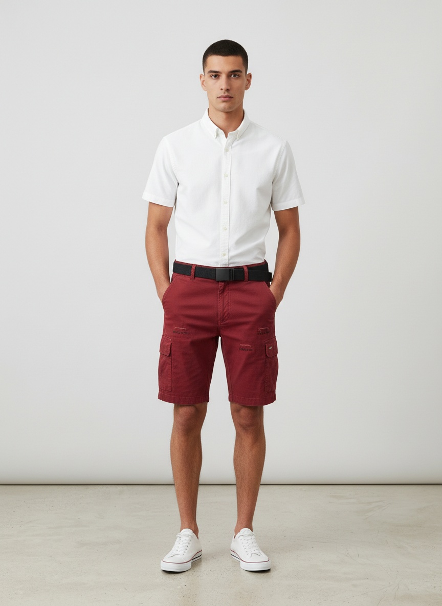 Pantalones cortos casuales de verano para hombre con estampado floral (cinturón no incluido)