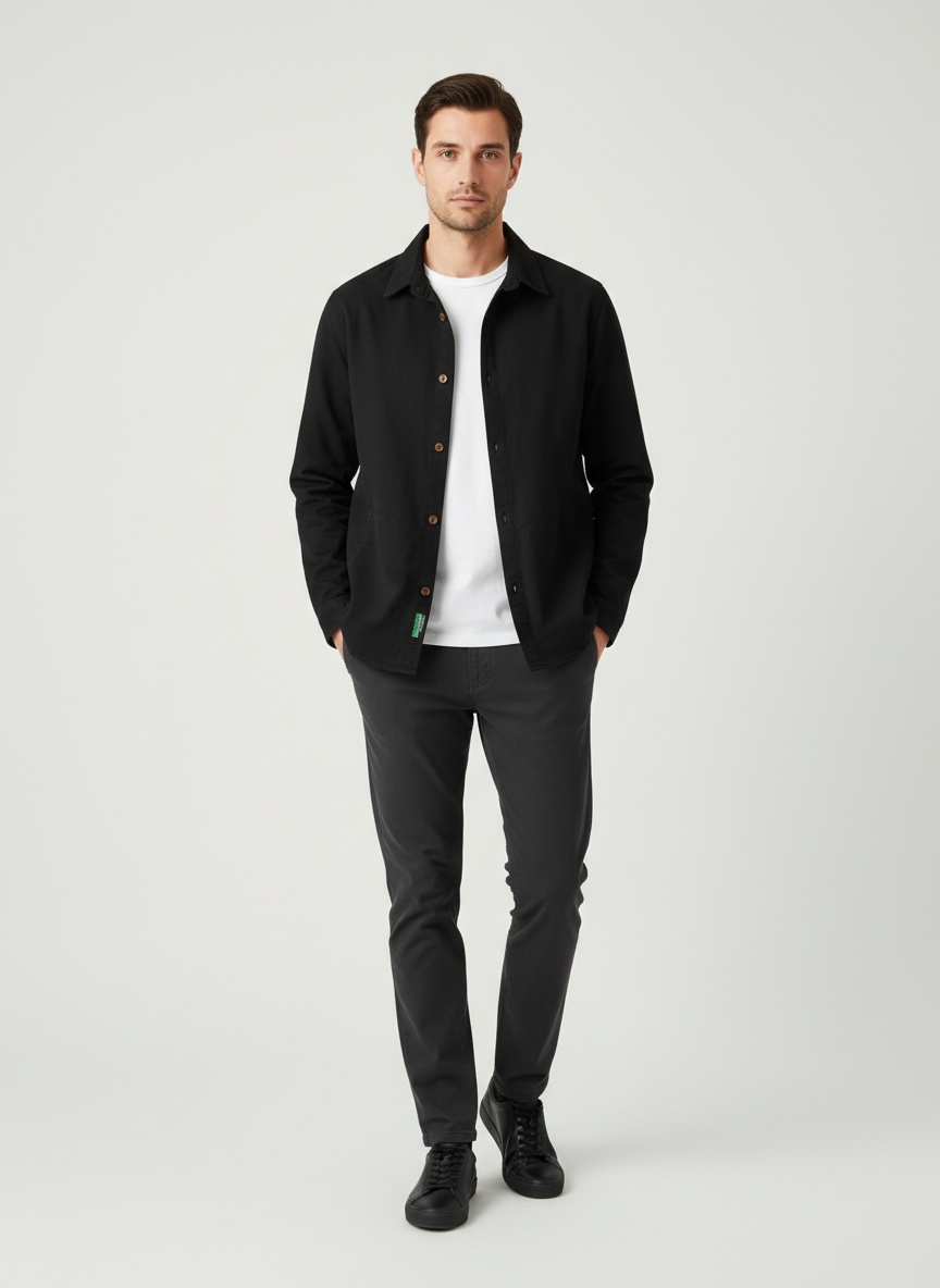 Minimalistische Herren-Freizeitjacke mit Revers