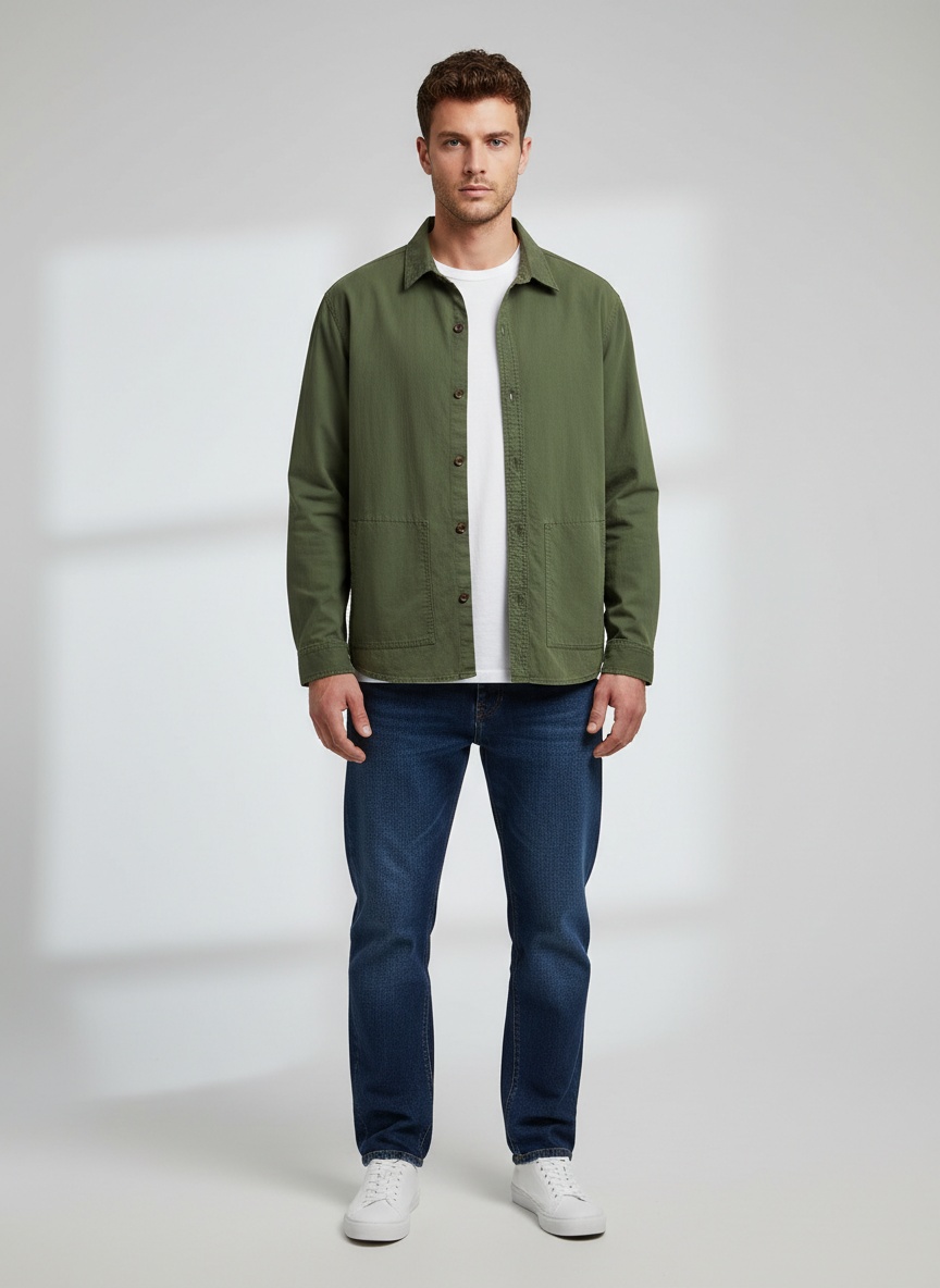 Minimalistische Herren-Freizeitjacke mit Revers