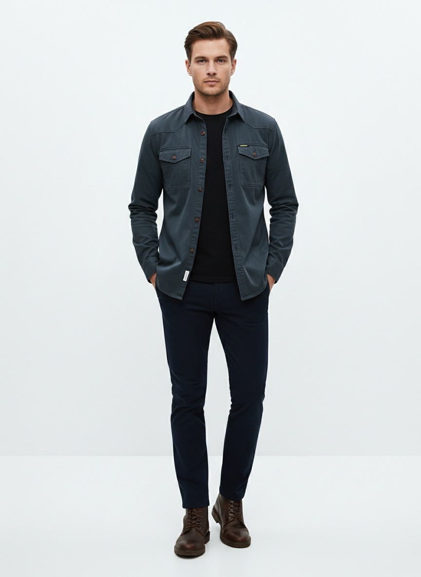 Vintage-Herrenjacke mit Stretch-Passform und vielen Taschen für die lässige Herbstgarderobe