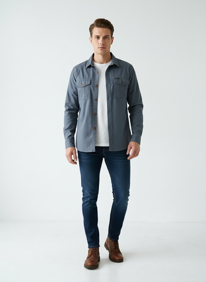 Vintage-Herrenjacke mit Stretch-Passform und vielen Taschen für die lässige Herbstgarderobe