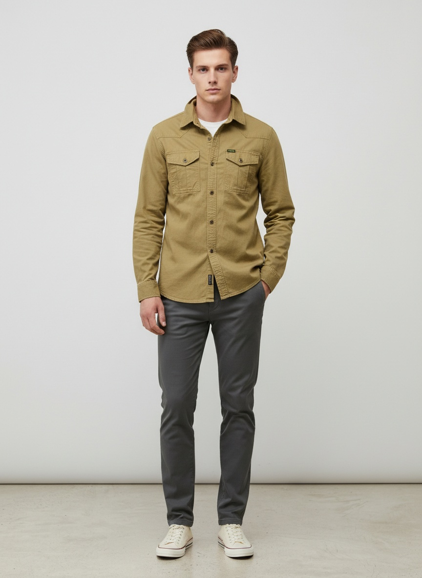 Vintage-Herrenjacke mit Stretch-Passform und vielen Taschen für die lässige Herbstgarderobe