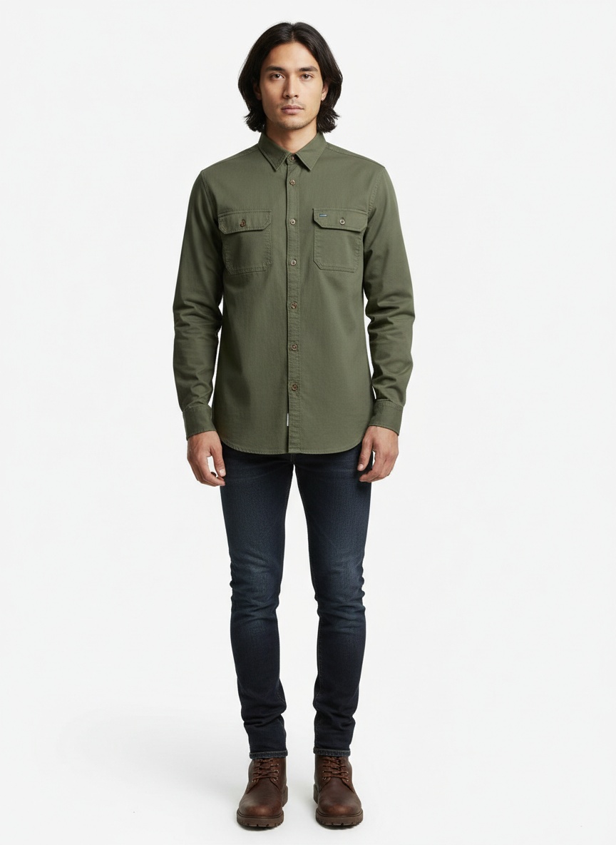 Casual Simple Warm Outdoor Men's Shirt for Winter Wear