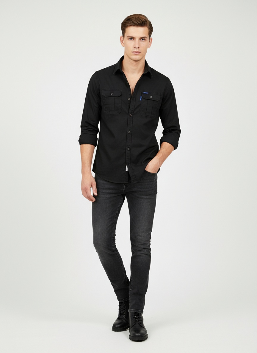 Casual Simple Warm Outdoor Men's Shirt for Winter Wear