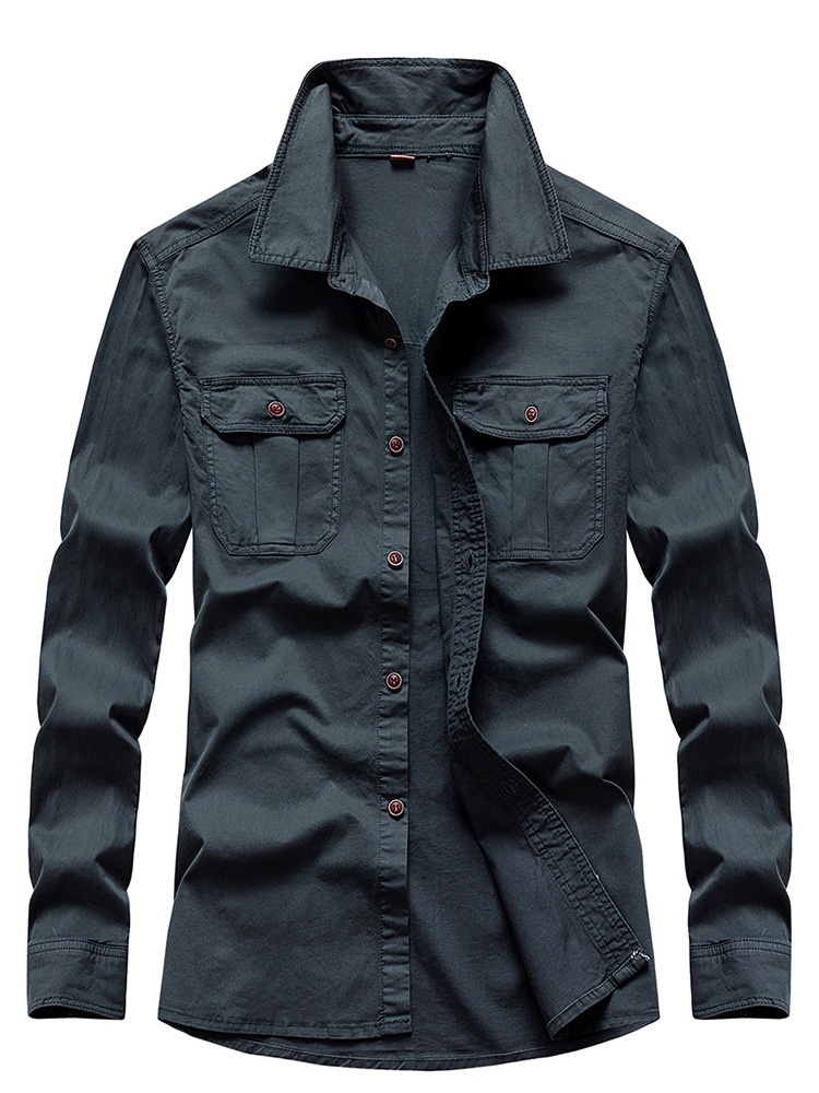 Casual Simple Warm Outdoor Men's Shirt for Winter Wear