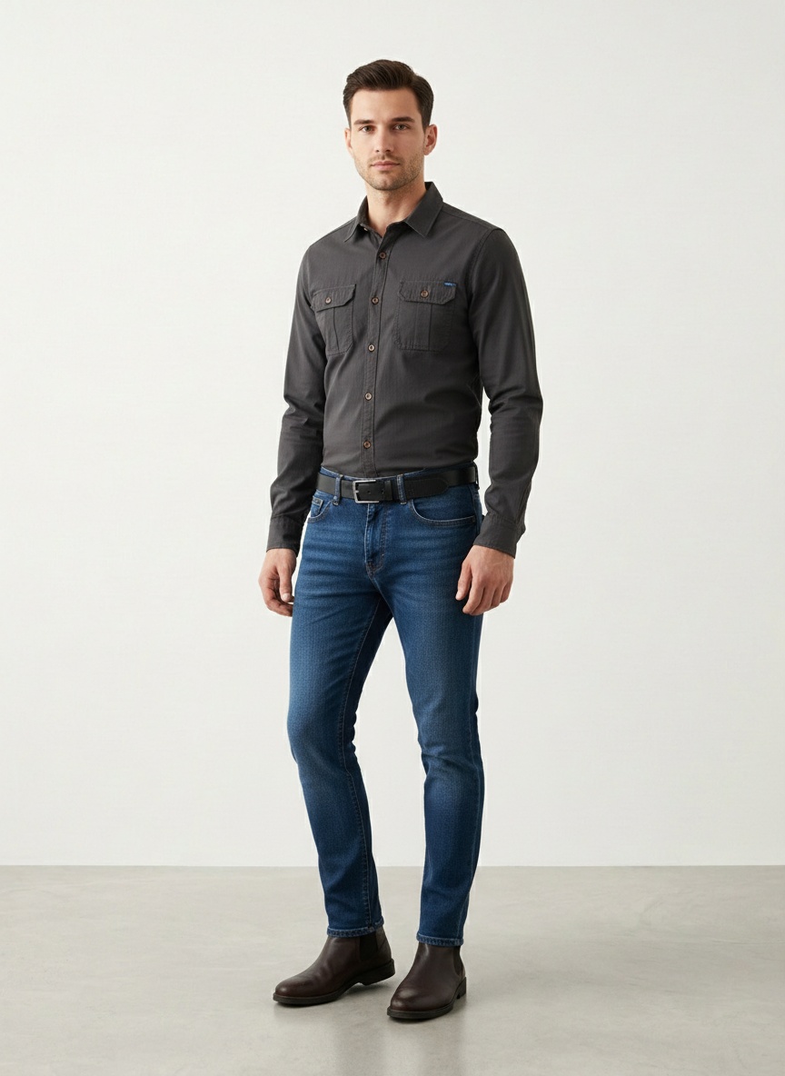 Casual Simple Warm Outdoor Men's Shirt for Winter Wear