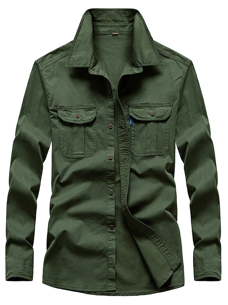 Casual Simple Warm Outdoor Men's Shirt for Winter Wear