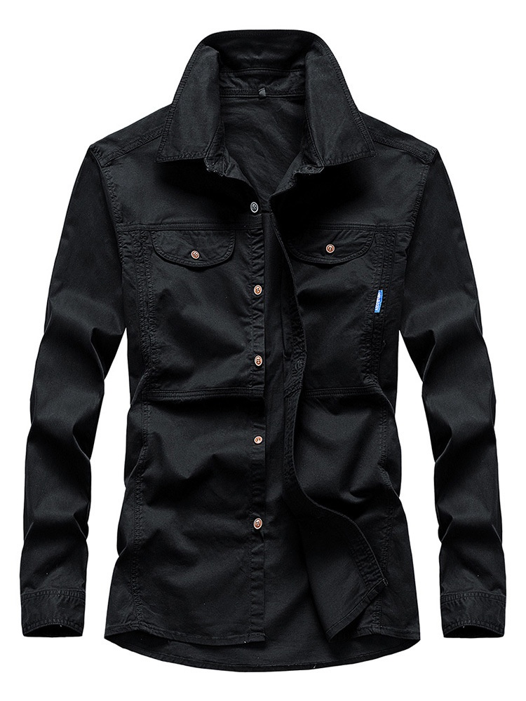 Stretch-Cargohemd für Herren mit mehreren Taschen und lockerer Passform für lässige Outdoor-Aktivitäten