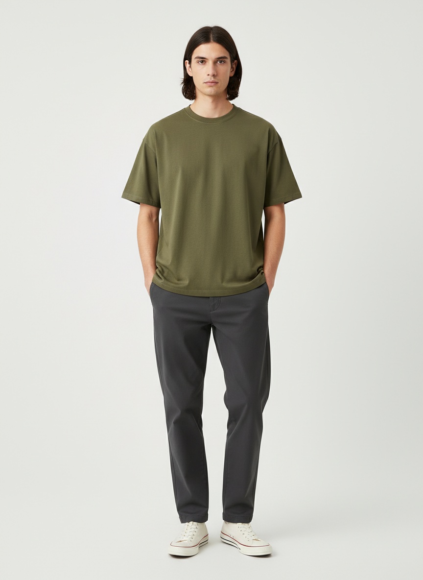 Relaxed Fit Garment Wash Men's T-Shirt for Summer Casual Wear