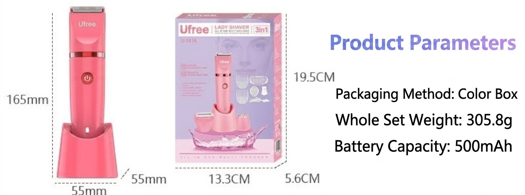 3-in-1 Painless Electric Shaver & Trimmer for Women