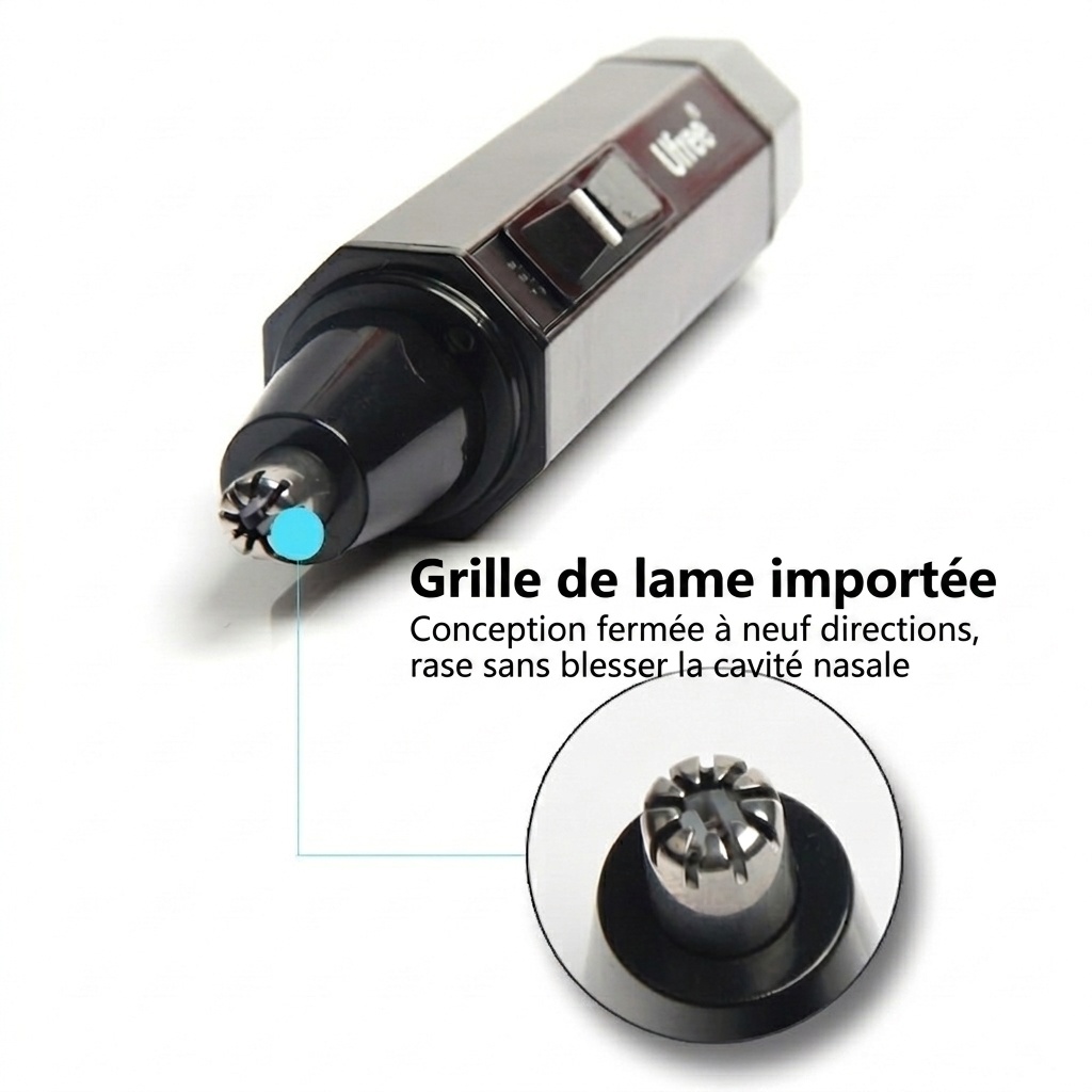 Tondeuse électrique pour poils de nez et d'oreilles - Rechargeable et portable