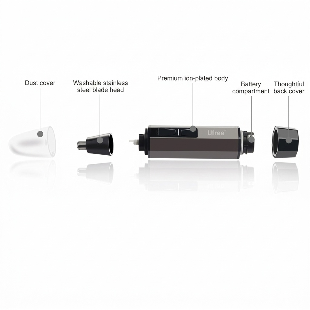 Electric Nose & Ear Hair Trimmer - Rechargeable & Portable