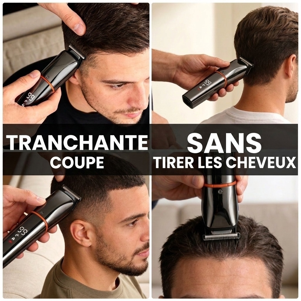 Kit de rasage et tondeuse à cheveux électrique sans fil professionnel pour hommes