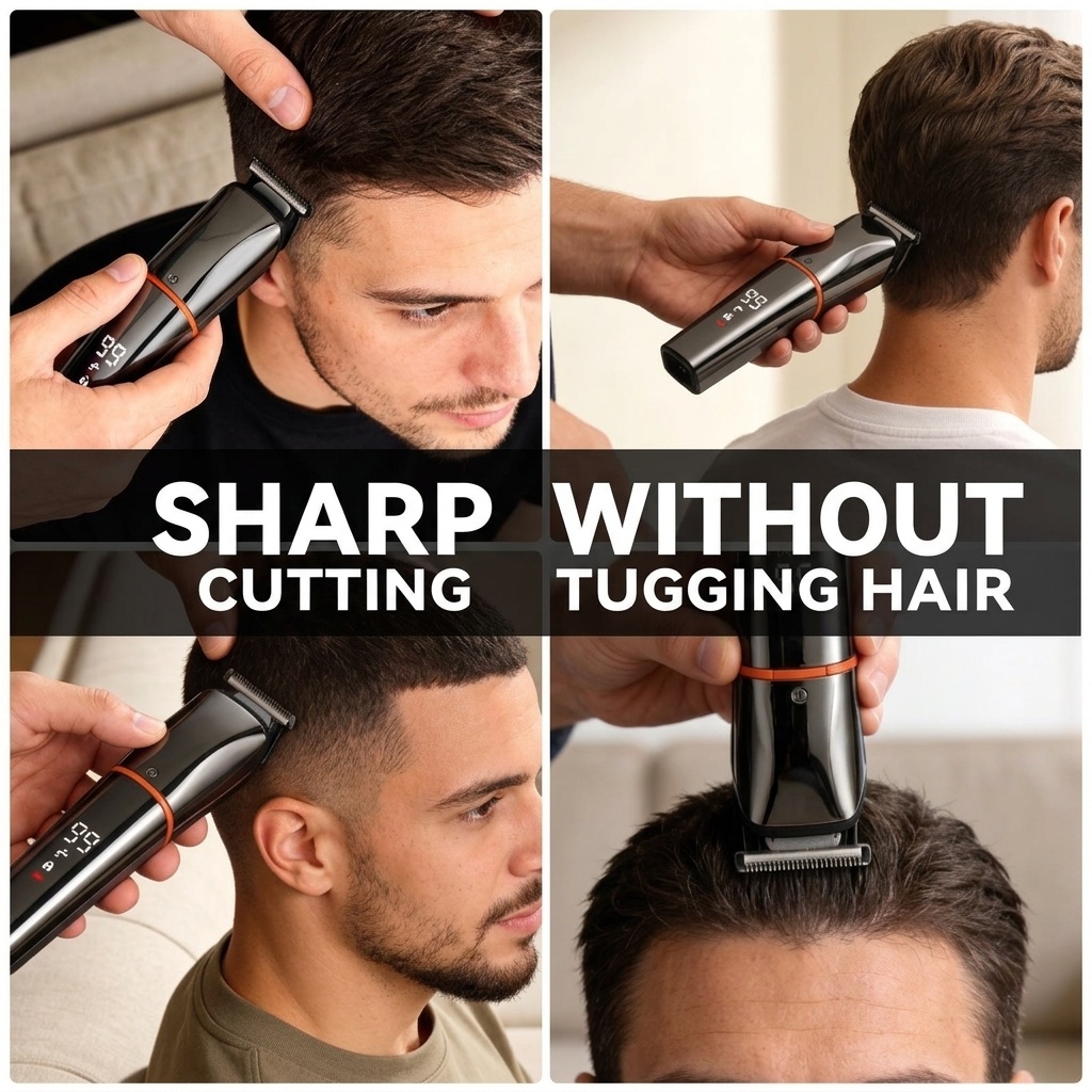 Men's Pro Cordless Electric Hair Trimmer & Shaver Grooming Kit