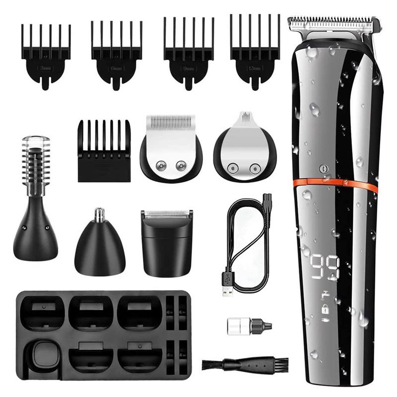 Men's Pro Cordless Electric Hair Trimmer & Shaver Grooming Kit