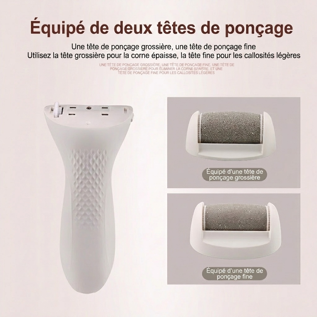 Lime électrique pour les pieds et les callosités - Outil de pédicure rechargeable
